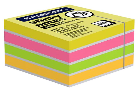 Notas adhesivas Neón multicolor 75 x 75mm