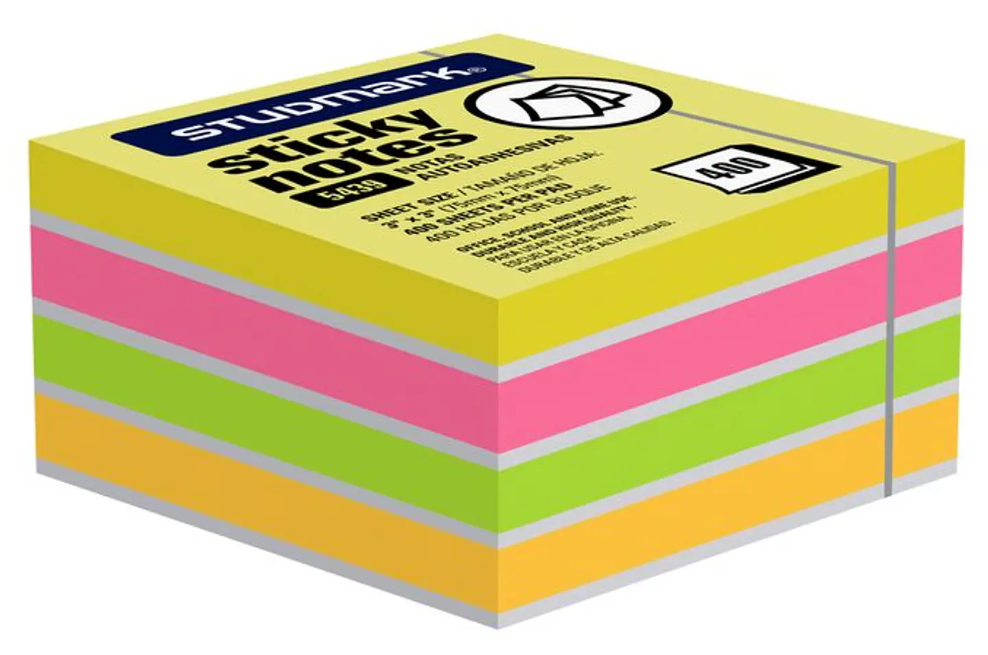 Notas adhesivas Neón multicolor 75 x 75mm 1