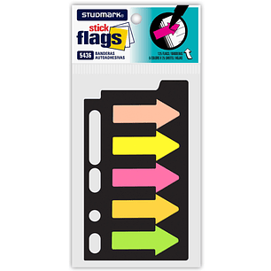 Banderitas en forma de flecha con 5 colores