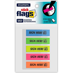 Banderitas Studmark Sign here de 5 colores