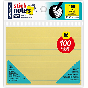 Notas adhesivas raydadas Studmark 75 x 100mm