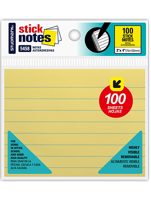 Notas adhesivas raydadas Studmark 75 x 100mm