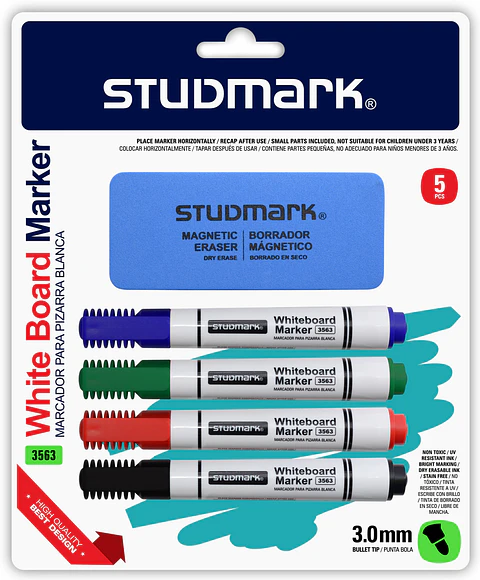 Set de marcadores para tableros y borrador