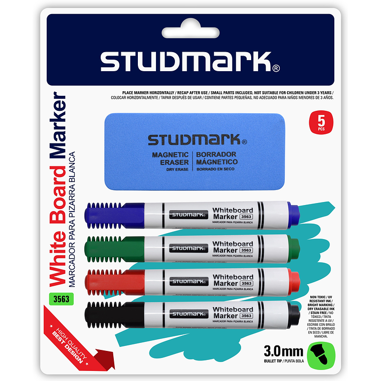 Set de marcadores para tableros y borrador 1