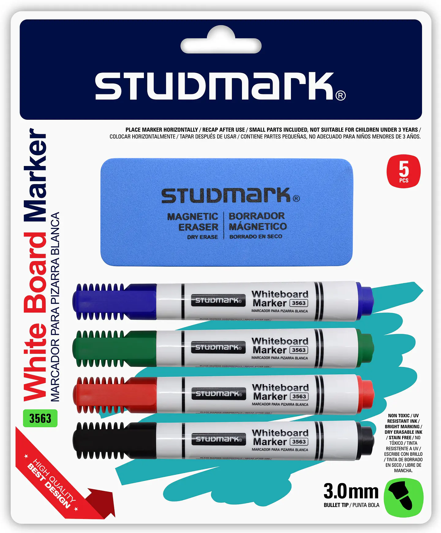 Set de marcadores para tableros y borrador 1