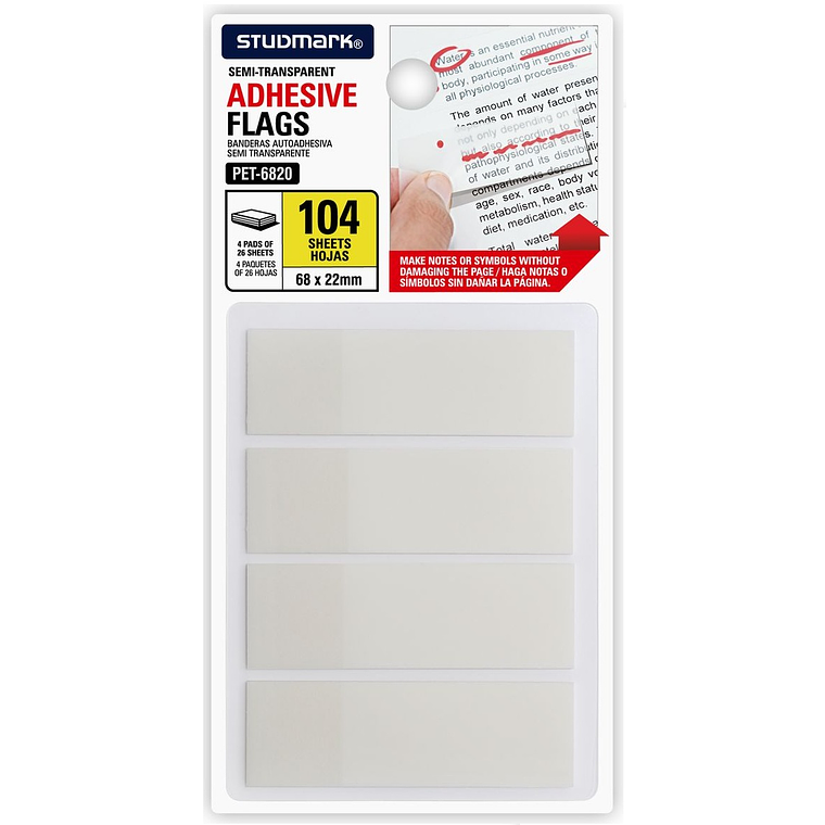 Banderitas autoadhesiva semi transparente Studmark 2