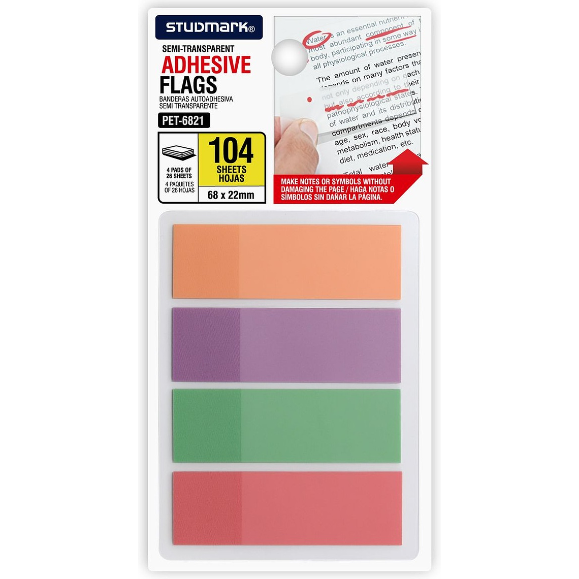 Banderitas autoadhesiva semi transparente Studmark 1