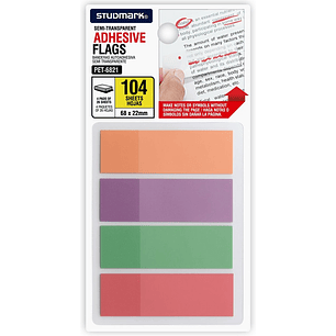 Banderitas autoadhesiva semi transparente Studmark