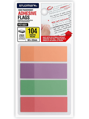 Banderitas autoadhesiva semi transparente Studmark