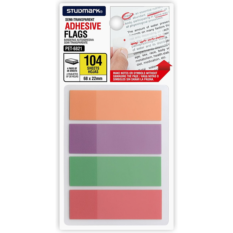 Banderitas autoadhesiva semi transparente Studmark 1