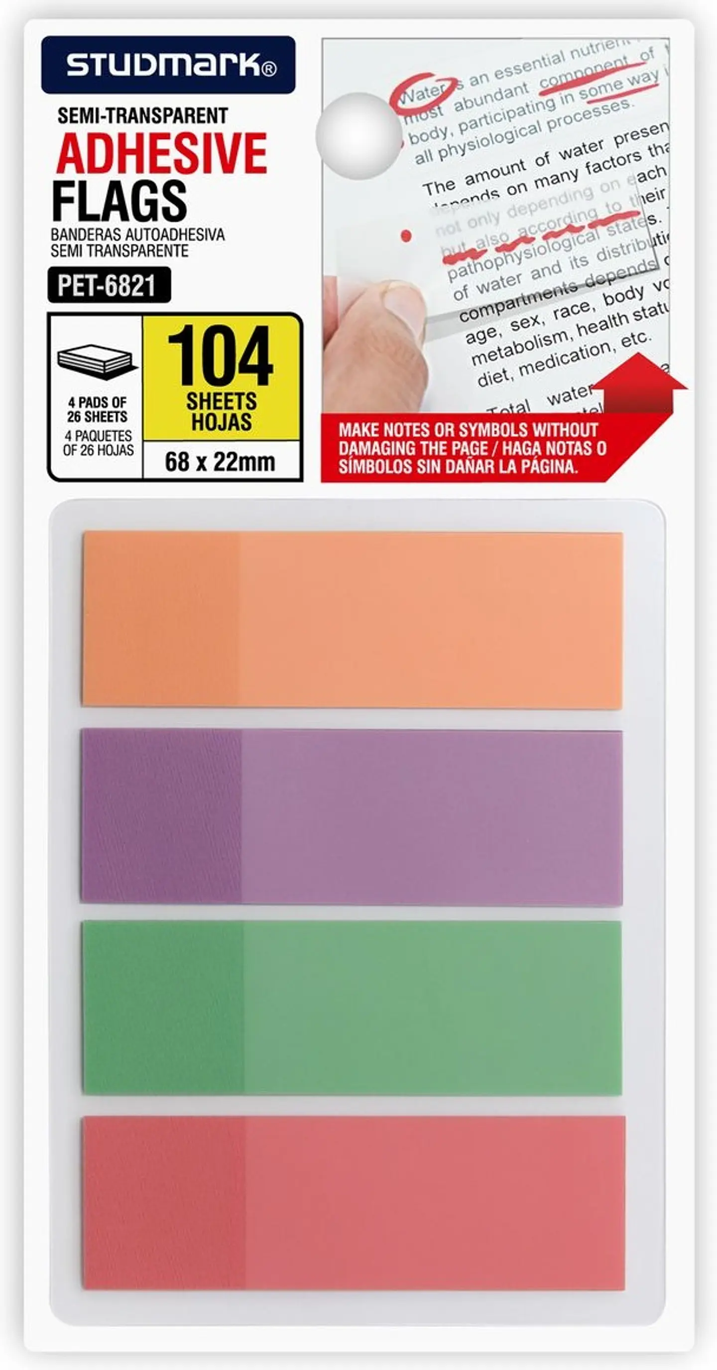 Banderitas autoadhesiva semi transparente Studmark 1