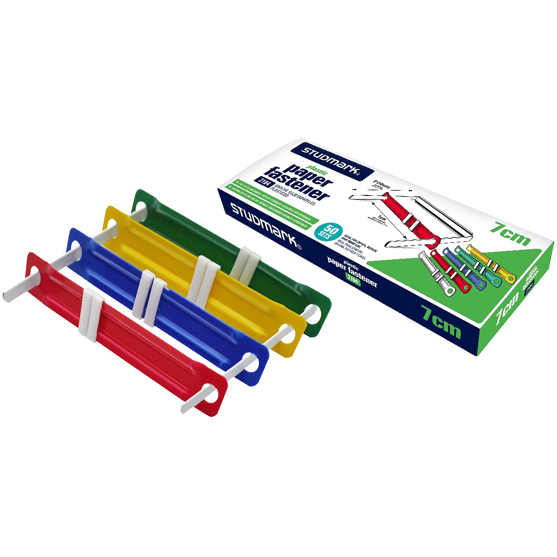 Caja de 50 ganchos plásticos para folders 1