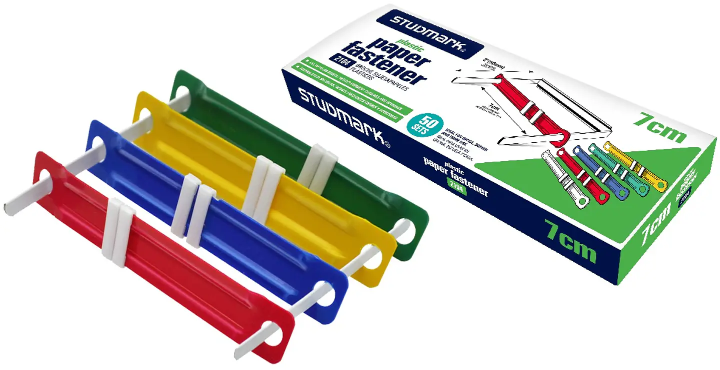 Caja de 50 ganchos plásticos para folders 1