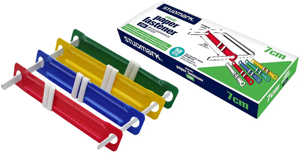 Caja de 50 ganchos plásticos para folders 1