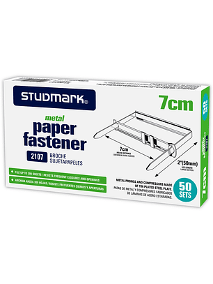 Caja de 50 ganchos de metal para folders