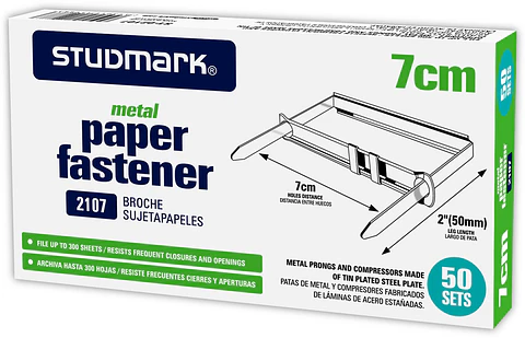 Caja de 50 ganchos de metal para folders