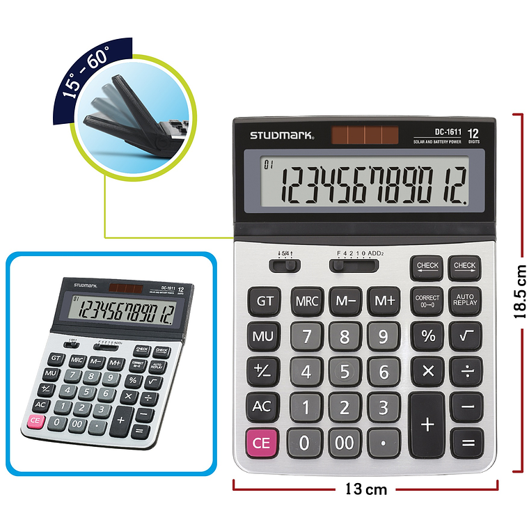 Calculadora Studmark de 12 dígitos ST-DC-1611 1