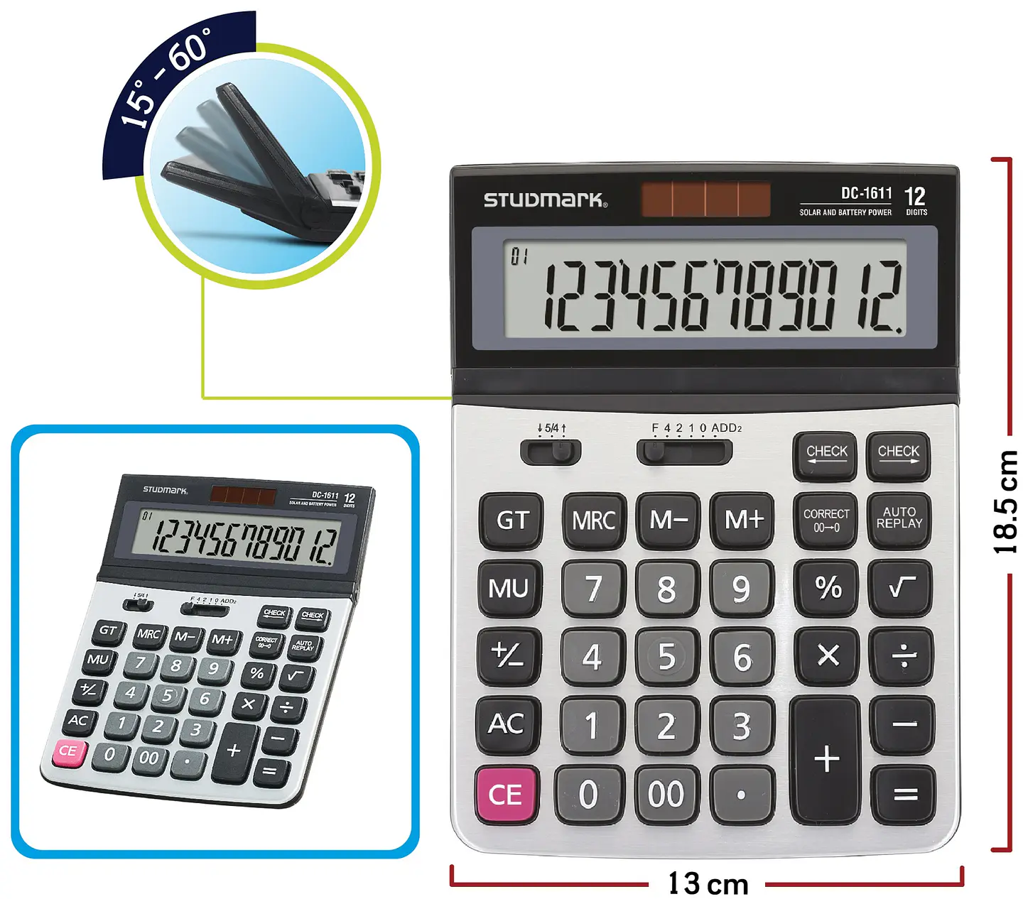 Calculadora Studmark de 12 dígitos ST-DC-1611 1