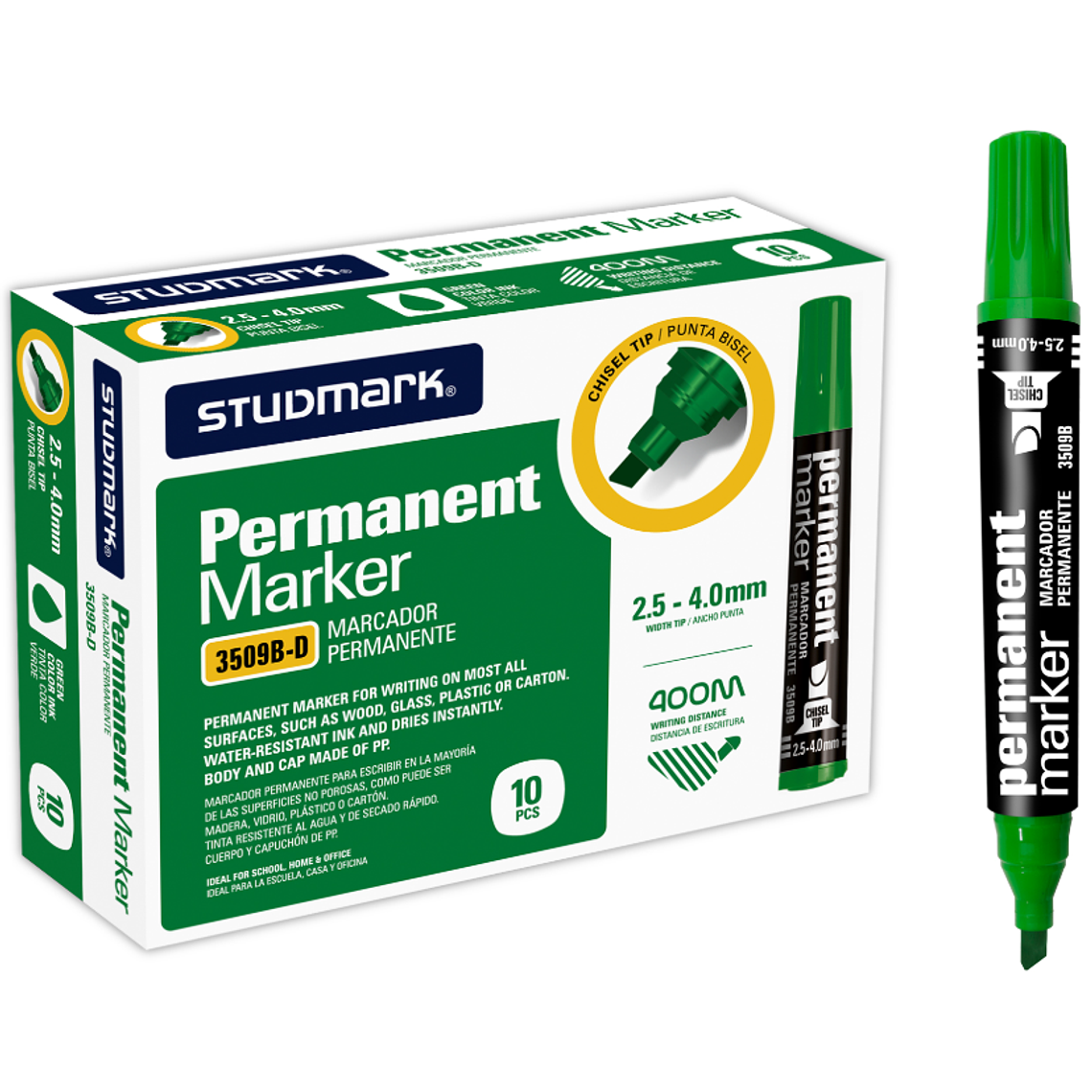 Marcador Permanente Studmark Punta Biselada 4