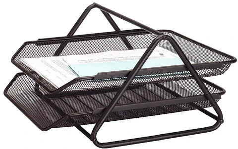 Bandeja de escritorio Studmark 2 niveles de malla metálica