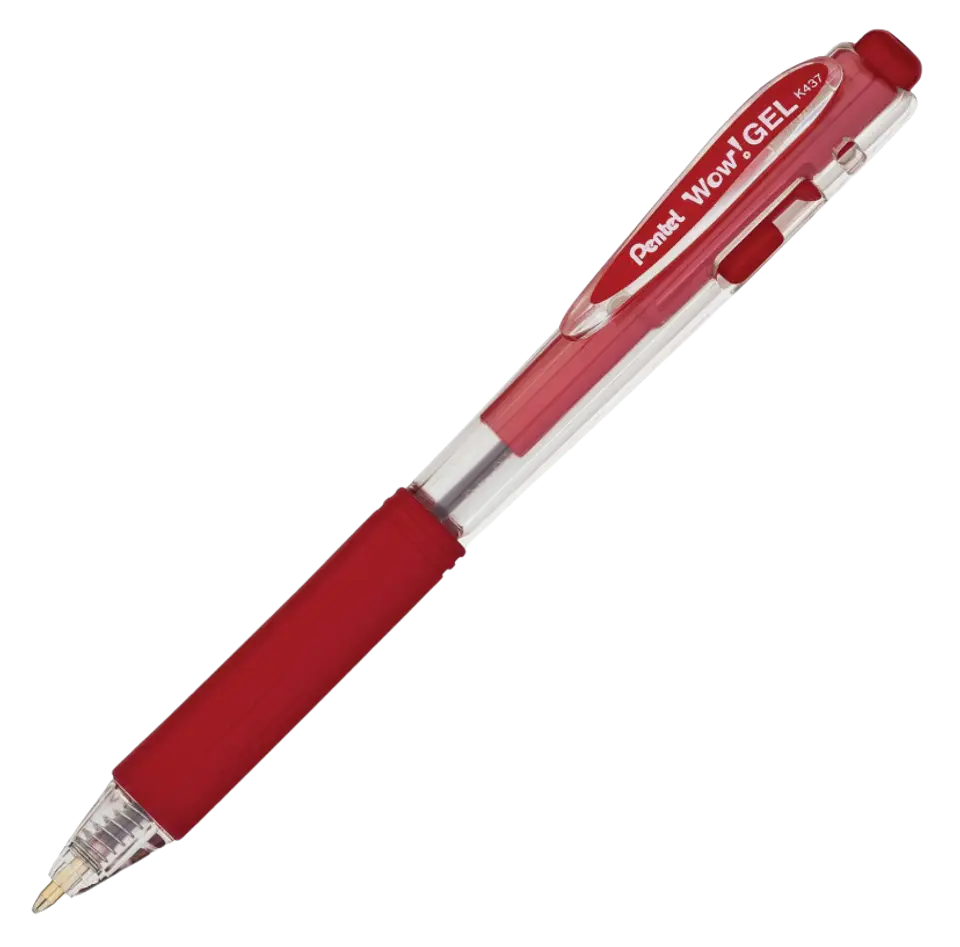 Bolígrafo Gel Pentel WOW! K437 0.7 mm Azul, Negro y Rojo 3