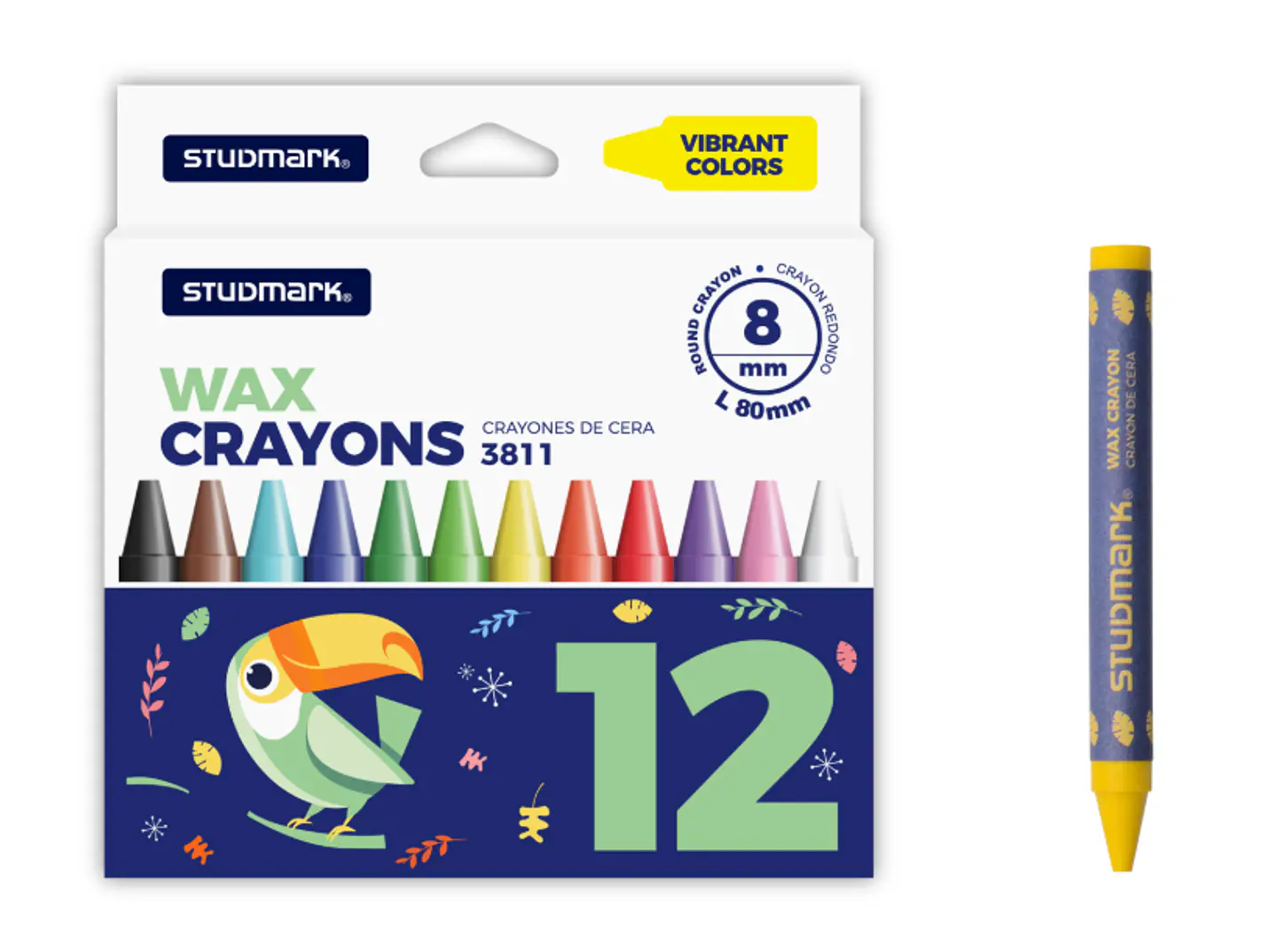 Crayones de Cera Studmark 12 Colores ST-03811 1