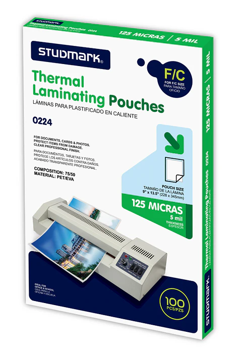 Láminas para Plastificar Studmark 228x345 mm (9 x 13.5)