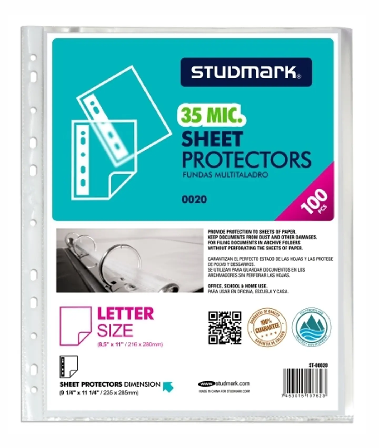 Fundas Protectoras Studmark Carta 35 Micras 100 Unidades 1