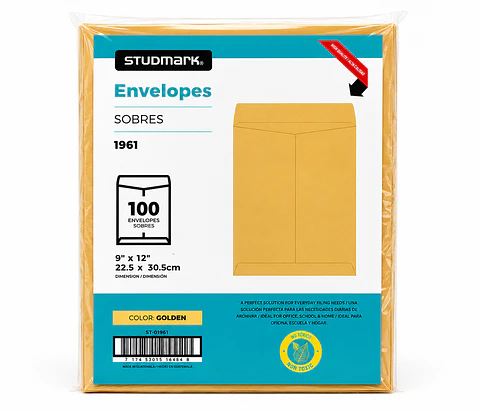 Sobres Manila Studmark 9 x 12 Pulgadas – Paquete de 100 Unidades