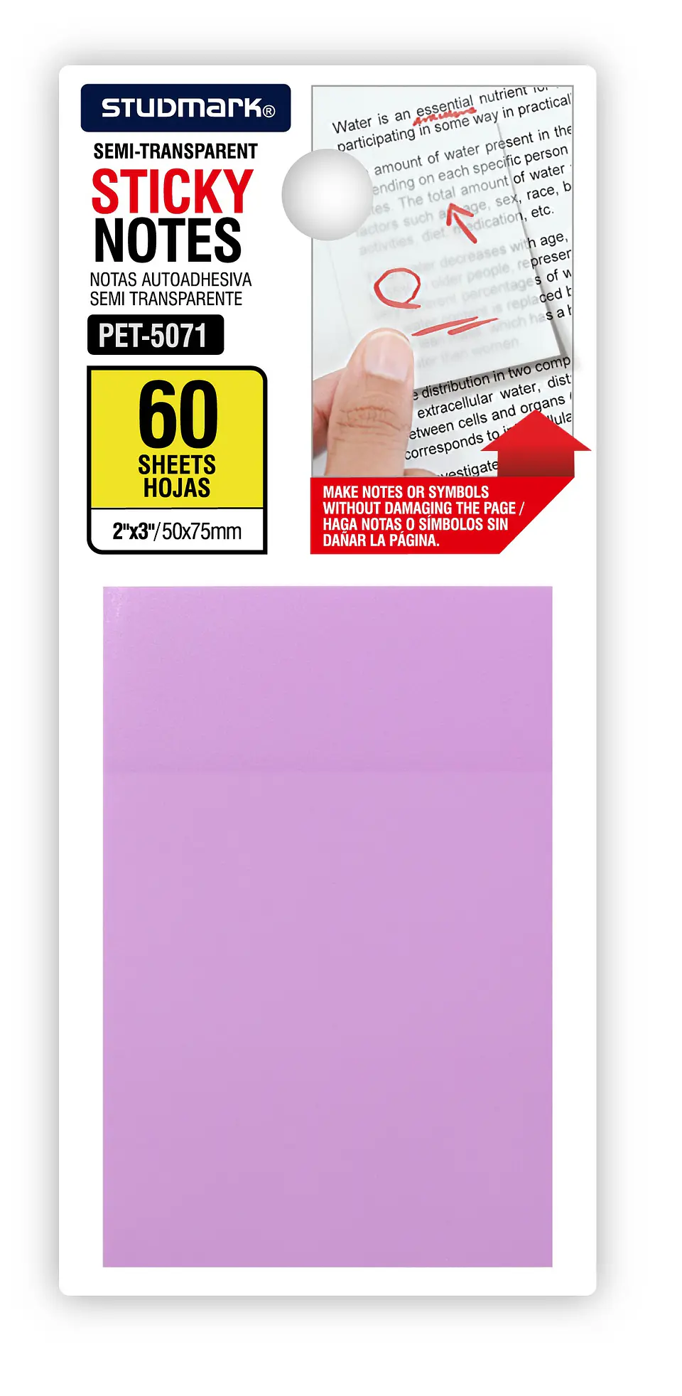 Notas Autoadhesivas PET Semitransparentes Studmark 50 × 75 mm ST-PET-5071 4