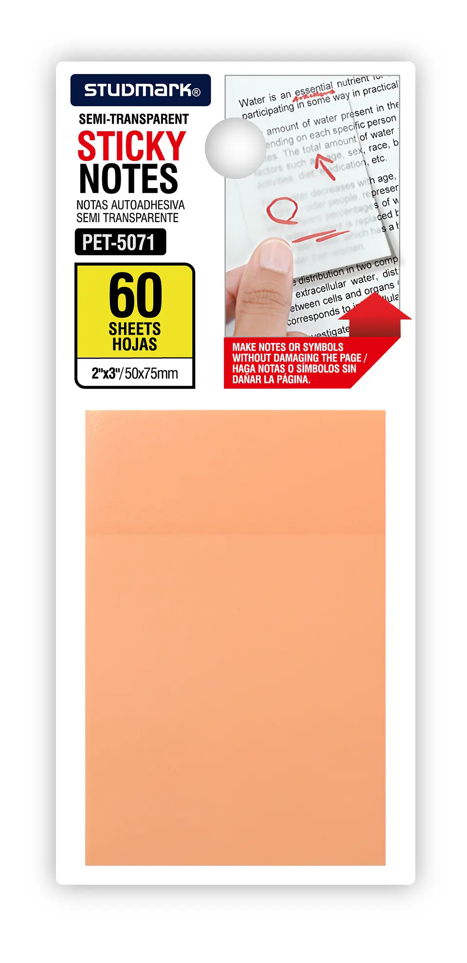 Notas Autoadhesivas PET Semitransparentes Studmark 50 × 75 mm ST-PET-5071 3