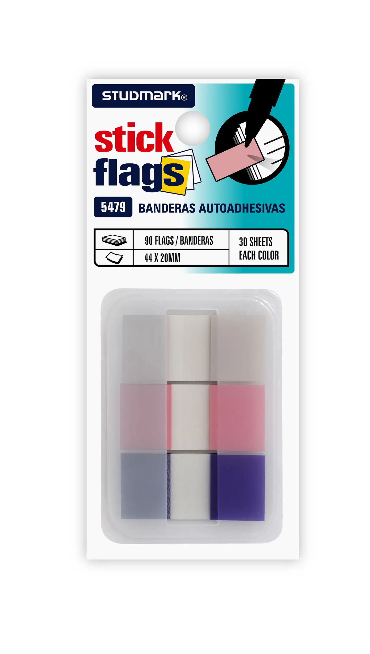 Banderitas Adhesivas Studmark con Dispensador 25 x 45 mm 1
