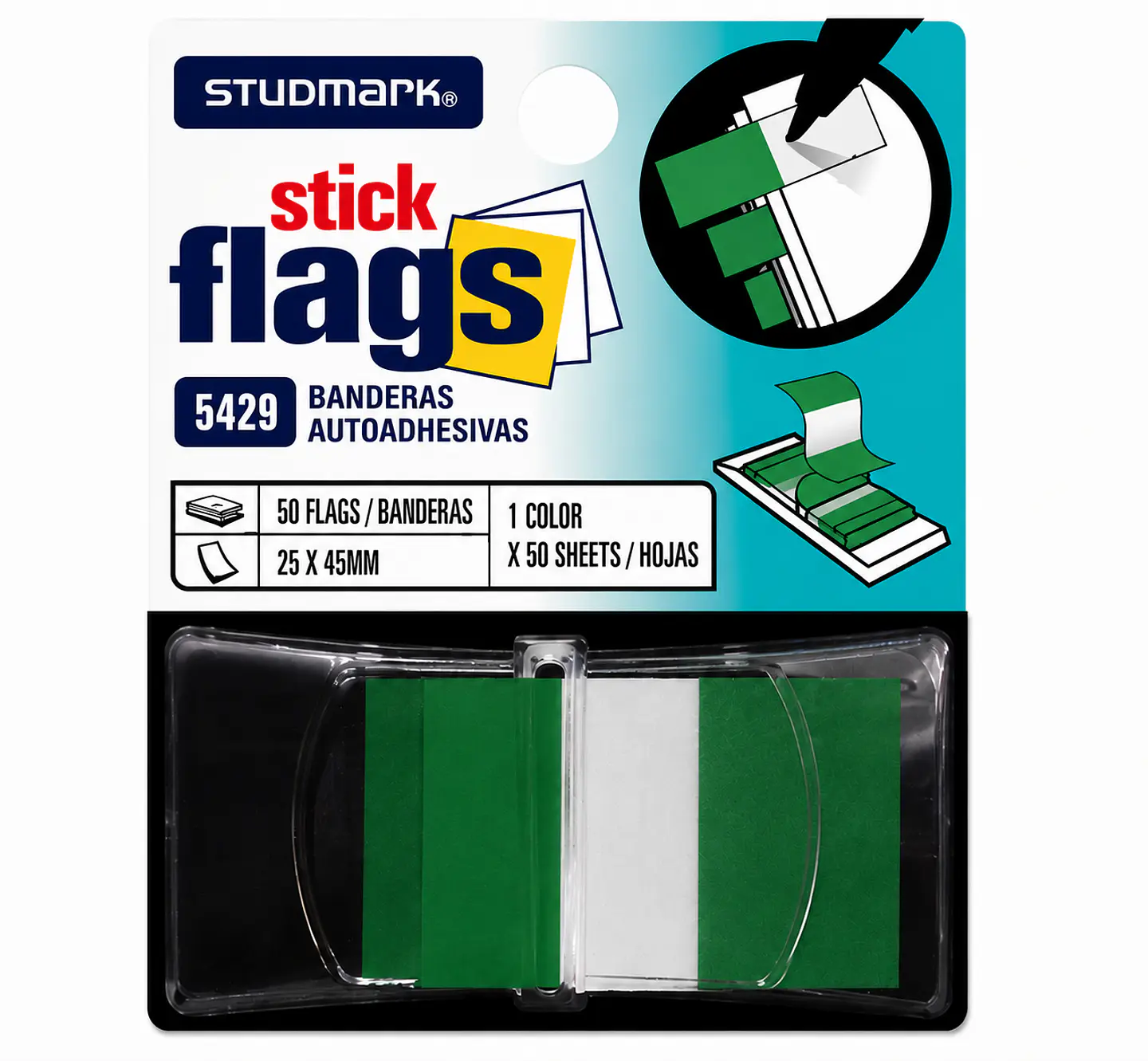 Banderitas Adhesivas Studmark con Dispensador 25 x 45 mm 6