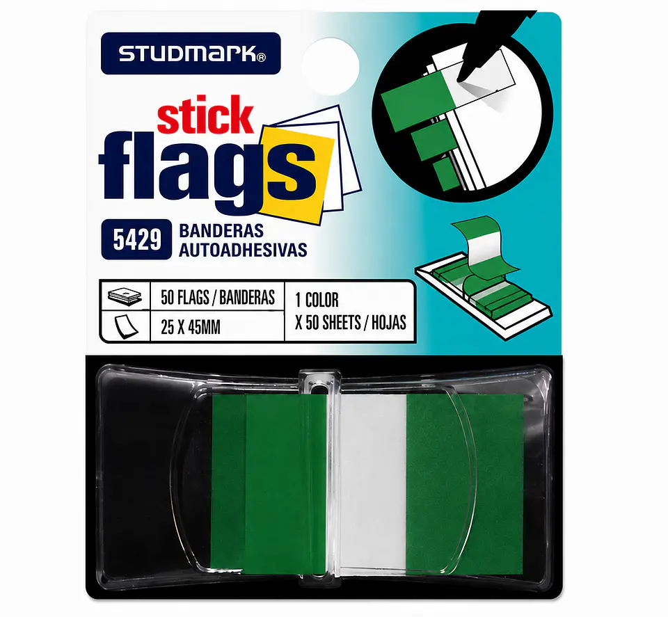Banderitas Adhesivas Studmark con Dispensador 25 x 45 mm 6