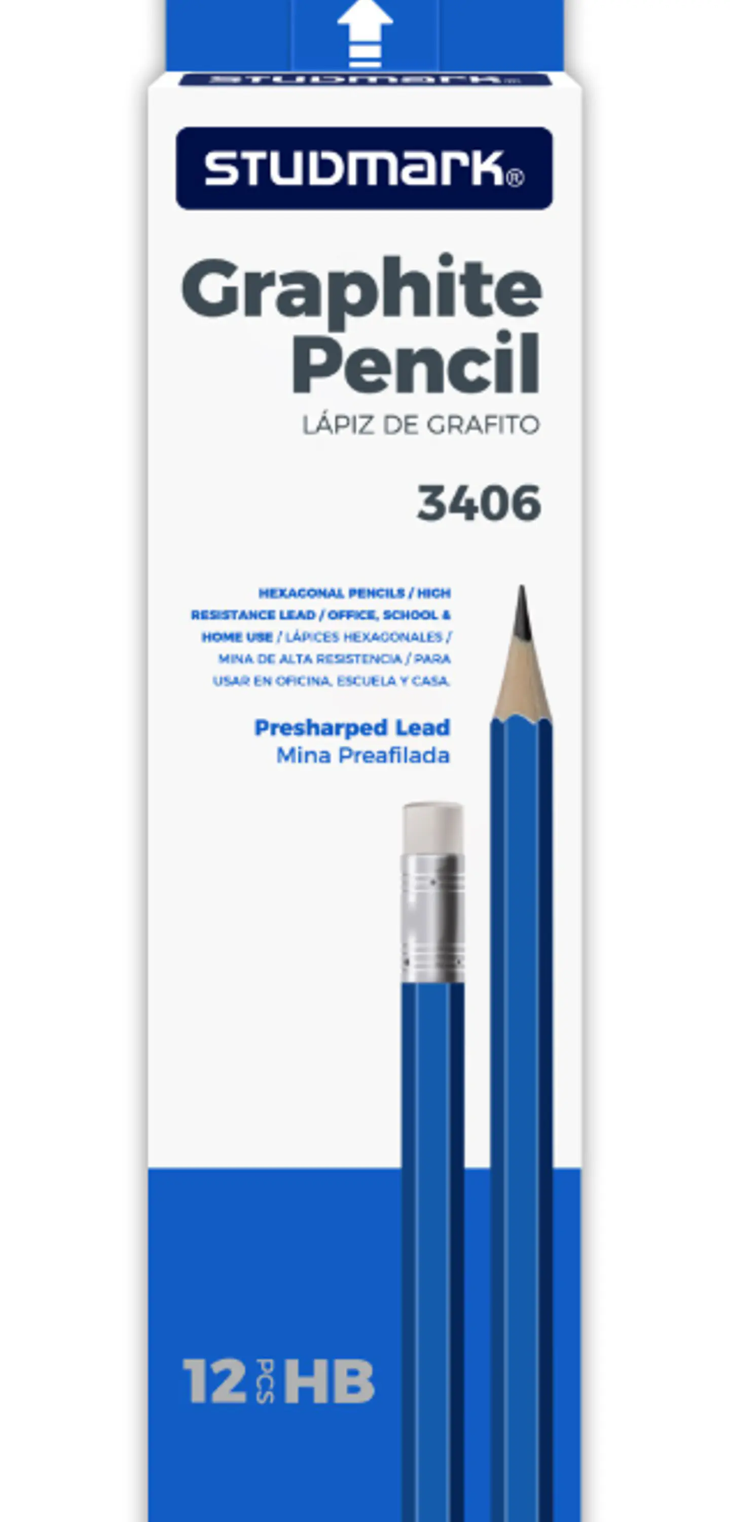 Lápiz HB No.2 Studmark ST-03406 con Borrador 1