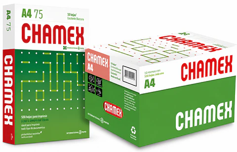 Papel Bond Chamex A4 20 lb 98% Blanco 500 Hojas