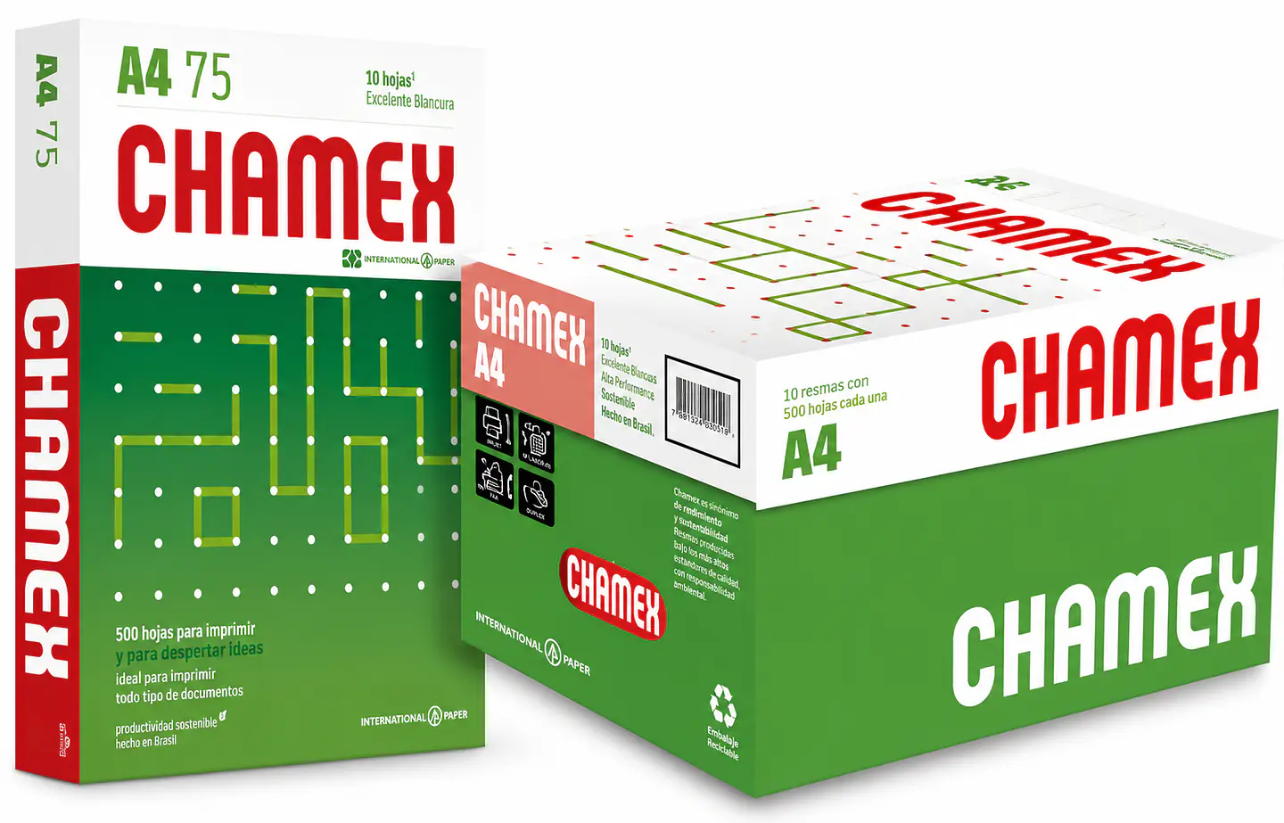 Papel Bond Chamex A4 20 lb 98% Blanco 500 Hojas 1