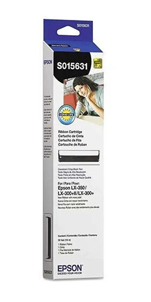 Cinta Epson S015631 Original para LX-350, LX-300+ y LX-300+II - Negra