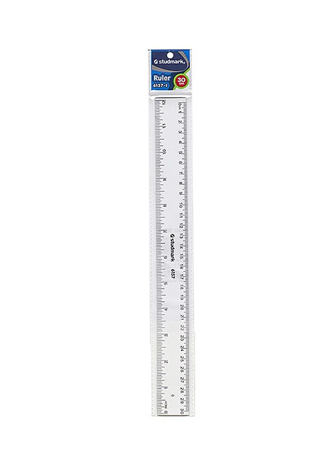 Regla Plástica Transparente Studmark 30 cm