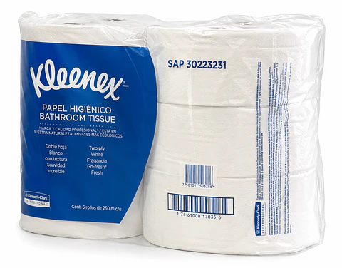 Papel Higiénico Kimberly-Clark Kleenex Jumbo 250 m Doble Hoja 6 Rollos