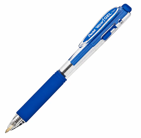 Bolígrafo Gel Pentel WOW! K437 0.7 mm Azul y Negro