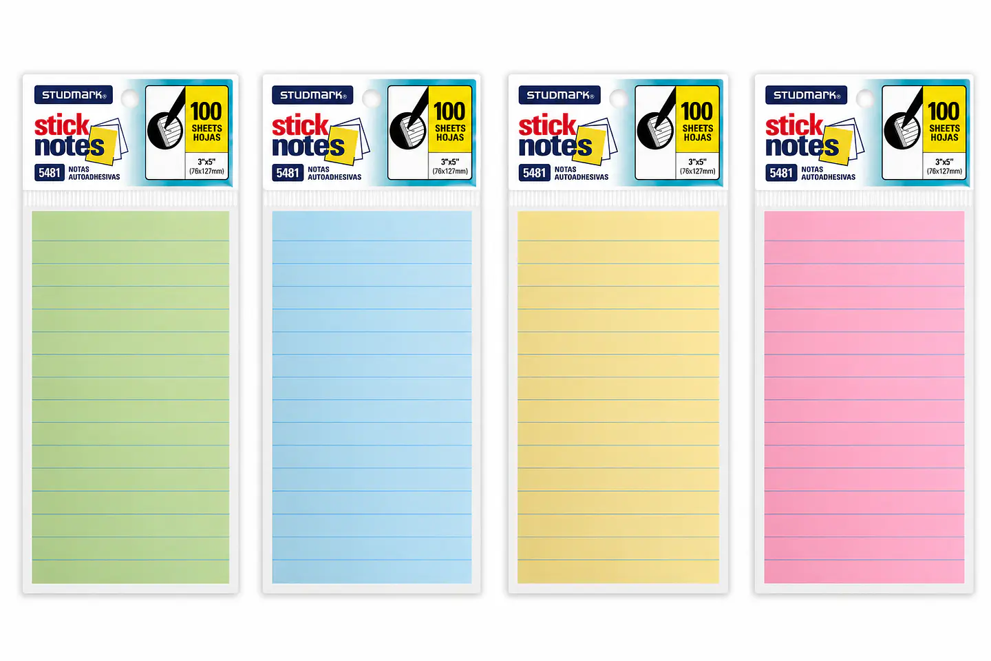 Notas Autoadhesivas Rayadas Studmark 76 x 127 mm 100 Hojas para Oficina y Escuela 5
