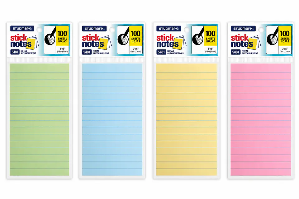 Notas Autoadhesivas Rayadas Studmark 76 x 127 mm 100 Hojas para Oficina y Escuela 5