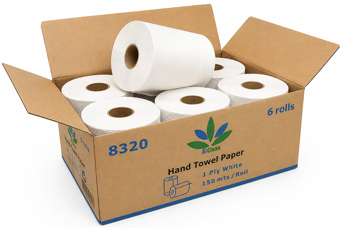 Papel Toalla Rollo 150 m Hoja Sencilla Institucional 1