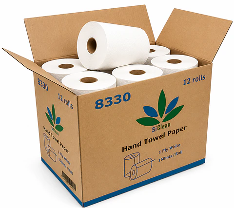 Papel Toalla Rollo 150 m Hoja Sencilla Institucional