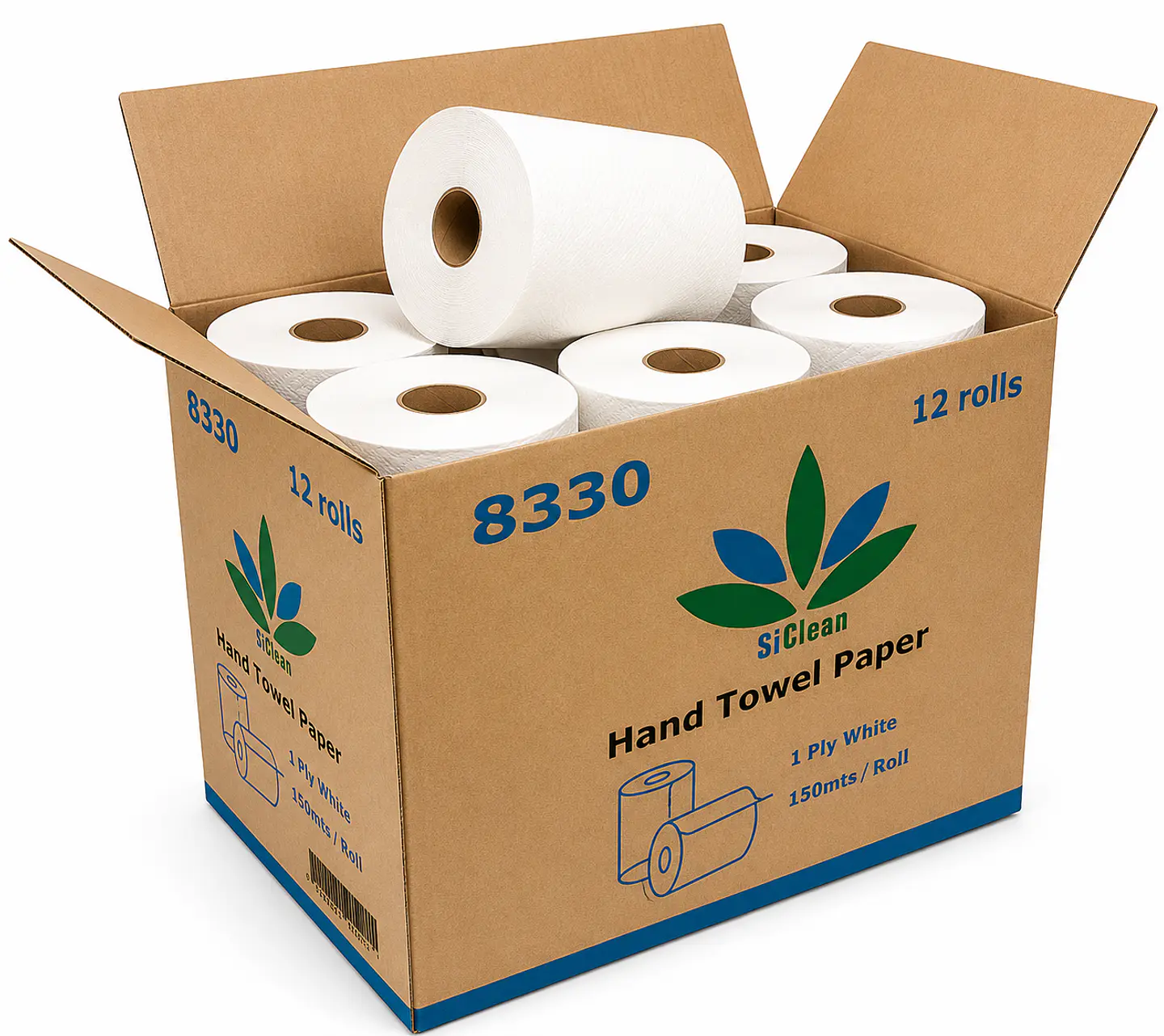 Papel Toalla Rollo 150 m Hoja Sencilla Institucional 2