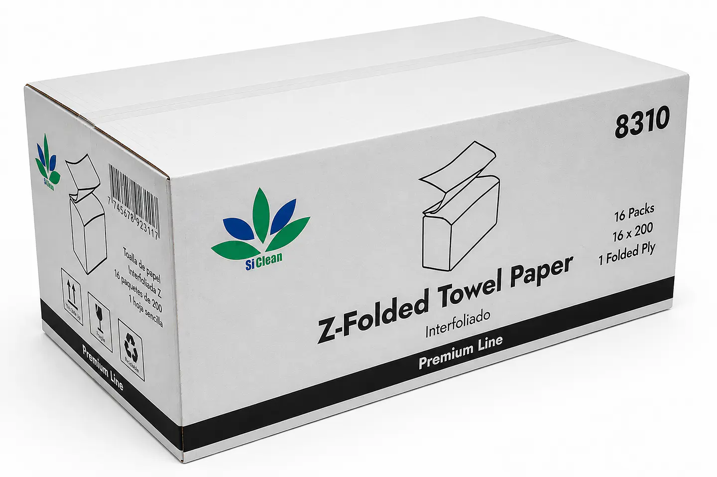 Papel Toalla Interfoliado SiClean 8310 3200 Hojas Hoja Sencilla 1
