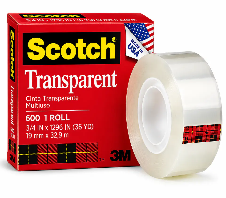 Cinta Adhesiva Scotch Transparente 19 mm x 32,9 m 3M 1