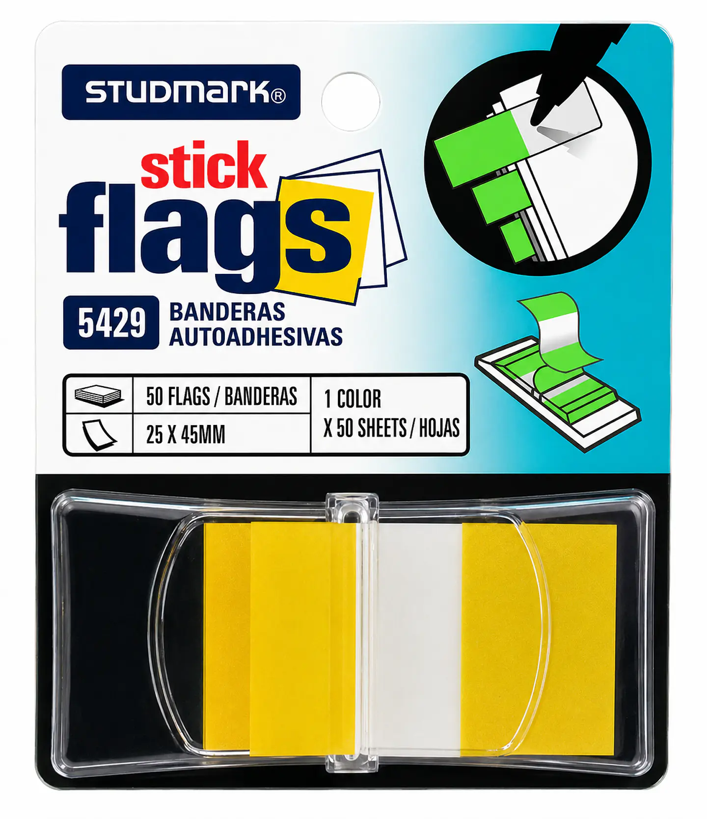 Banderitas Adhesivas Studmark con Dispensador 25 x 45 mm 1