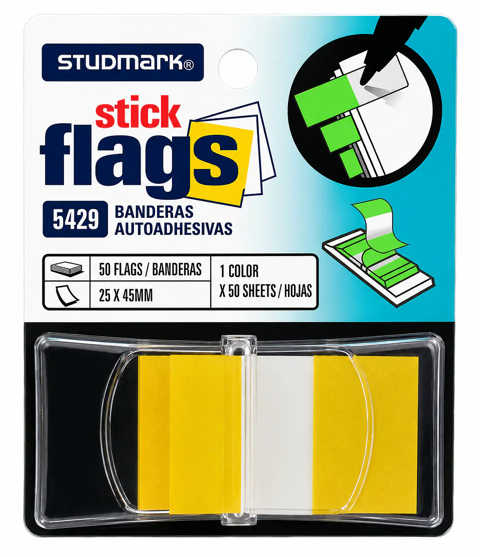 Banderitas Adhesivas Studmark con Dispensador 25 x 45 mm 1